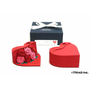 Heart bouquet -Red- 公式 OMOSHIROIBLOCK メモ帳 立体メモ 収納ケース付き 飾り物 インテリア プレゼントの画像