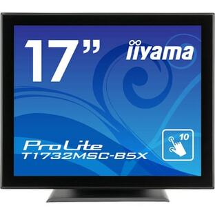 iiyama(イイヤマ) 17型タッチパネル液晶ディスプレイ ProLite T1732MSC-5 (静電容量方式/USB通信/マルチタッチ/防塵防滴/D-SUB/HDMI/DP) ブラック 1個の画像