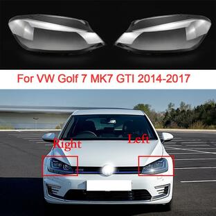 車 ヘッドライトカバー vwゴルフ mk7 gti 2014-2017 クリアレンズ ランプ 1/2ユニットの画像