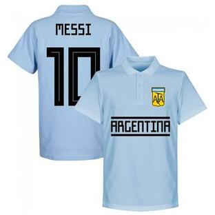【RET06】メッシRE-TAKE アルゼンチン代表 Team ポロシャツ 10番 メッシブルー【サッカー/POLO/ワールドカップ/argentina/Messi】ネコポス対応可能の画像