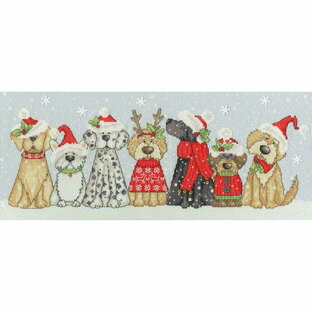 Bothy Threads クロスステッチ刺繍キット "Holiday Hounds" XKTB10 (ホリデーの犬 クリスマス) ボシースレッズ 【海外取り寄せ/納期40～80日程度】の画像