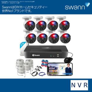 Swann エンフォーサー 8CH NVR セキュリティカメラ 12MP警告ライト 屋外2TB搭載 IP66 8台セット SWNVK-890008の画像
