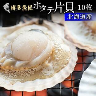 北海道産 ホタテ 片貝 殻付き 10枚入り 貝柱 貝ひも 海鮮 バーベキュー 冷凍の画像