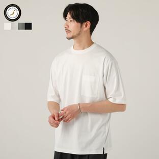 カットソー Tシャツ メンズ 夏 日本製 クルーネック 半袖 5分袖 綿100 UVカット 接触冷感 アイボリー カーキ ブラック M Lの画像