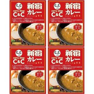 新宿カレー カレーショップC&C ポーク 辛口 200g 4個 レトルト 京王 駅カレー (4個)の画像