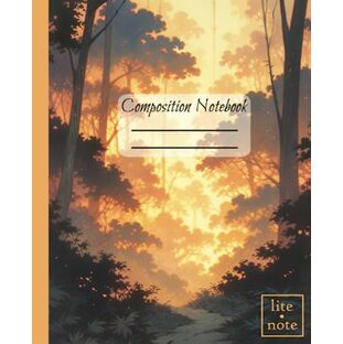 Composition Notebook: Pencil-Style Illustrations of Sunrise Woodlands 7.5" x 9.25", 110 pages, perfect gift idea for students, office workers, artists, and lovers of the Golden Hour: lite•note Nature Setの画像