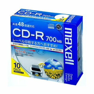 (まとめ) マクセル データ用CD-R 700MB ホワイトワイドプリンターブル 5mmスリムケース CDR700S.WP.S1P10S 1パック(10枚) 【×5セット】 白 データ保存の頼れる相棒 最新技術搭載 高品質CD-R 大容量 大型 700MB プリンター対応 スリムで整理 収納 もラクラク ホワイトワイの画像