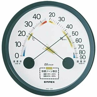 エンペックス気象計 EMPEX 温度・湿度計 エスパス 壁掛用 ブラック TM-2332の画像