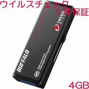 USBメモリ バッファロー RUF3-HS4GTV [USB3.0 セキュリティーUSBメモリー ウイルスチェック 4GB]の画像