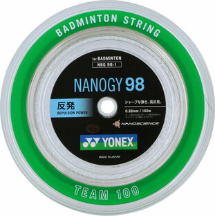 【7/1限定 P最大27倍】 Yonex ヨネックス バドミントン ナノジー98 100mロール ガット CSカーボンナノチューブ複合コーティング 日本バドミントン協会検定合格品 反発力 NBG981 024の画像