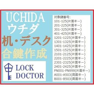 UCHIDA(ウチダ)デスク・机 合鍵 スペアキー A印 B印 PN印 数字3桁、4桁 カギ 鍵番号打刻の画像