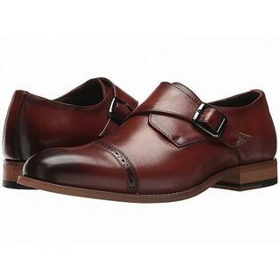 Stacy Adams ステーシーアダムス メンズ 男性用 シューズ 靴 オックスフォード 紳士靴 通勤靴 Desmond Cap-Toe Monk-Strap Loafer - Cognacの画像