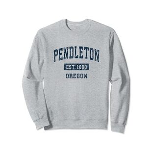 Pendleton Oregon OR ビンテージスポーツデザイン ネイビー トレーナーの画像