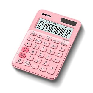 カシオ カラフル電卓 ペールピンク 12桁 ミニジャストタイプ MW-C20C-PK-Nの画像