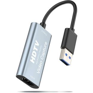 キャプチャーボード ゲームキャプチャー USB3.0 ビデオキャプチャカード 1080P60Hz ゲーム実況生配信、画面共有、録画、ライブ会議に適用 小型軽量 電源不要の画像