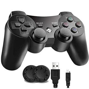 PS3 コントローラー PS3 ワイヤレスコントローラー Bluetooth ワイヤレス ゲームパッド USB ケーブル 振動機能 充電式 アシストキの画像