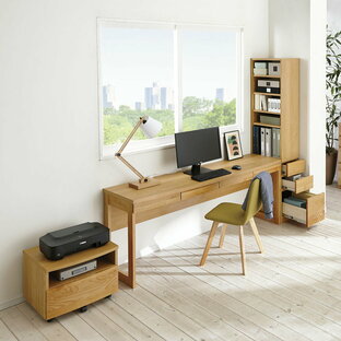 レビュー記入でクーポン配布 ホームオフィス家具 薄型 日本製 SOHO 引き出し付き 北欧 アルダー天然木 アールデザインデスクシリーズ デスク・幅180.5cm 825326の画像