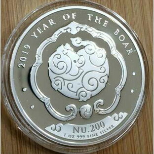 【極美品/品質保証書付】 アンティークコイン コイン 金貨 銀貨 [送料無料 輸入品] (usdm-2342-2) 2019ブータン1オンスイノシシの旧正月シルバープルーフのようなコインBUとカスプル 2019 Bhutan 1 oz. Lunarの画像