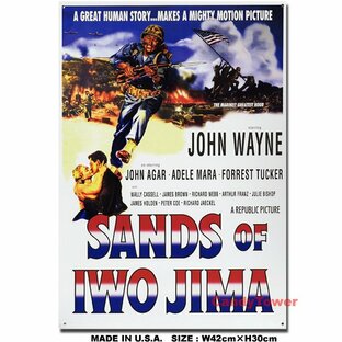 アメリカンブリキ看板 映画「硫黄島の砂」-SANDS OF IWO JIMA- アメリカ雑貨 アメリカン サインプレートの画像