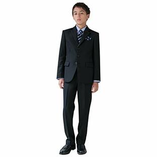 [オリバーハウス] 卒業式 スーツ 男子 (フォーマルスーツ 5点セット) 小学校 男の子 小学生 [ウエスト調節可] 子供服 ジュニア ボーイズ (140 150 160 170cm) クロ 日本 140CM (日本サイズ140 相当)の画像