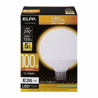 エルパ(ELPA) () LED電球 ボール球形 G95 ( 口金E26 / 100W形 / 電球色 ) 5年保証 / 電球 (LDG13L-G-G2106)の画像