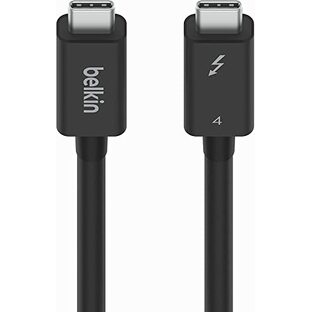 Belkin USB-Cケーブル Thunderbolt 4/USB4 100W 40Gbps高速データ転送 8K対応 iPhone 15/MacBook/iPad Pro/iMac/Windows対応 インテル認証 USB-IF認証 1m ブラック INZ003bt1MBKの画像
