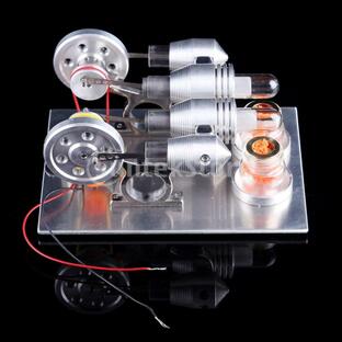 二重気筒パラレルスターリングエンジン発電機教育玩具の画像