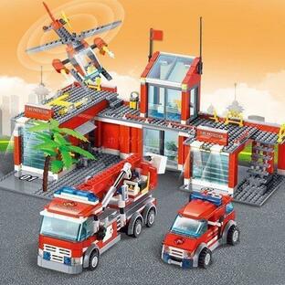 ブロック レゴ互換品消防車 消防署 車 知育玩具 おもちゃ 子供用品 774ピースの画像