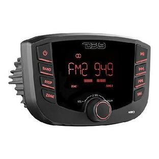 DS18 MRX2 Marine and Powersports Headunit Media Center Receiver with AM/FM Radio, USB and Bluetooth, LCD Screen, 2 Zones, 4 Volts Output, BT, RDS 4X40の画像