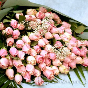 最高級バラ【ピンクダイヤ】 50本のブーケ（花束）の画像