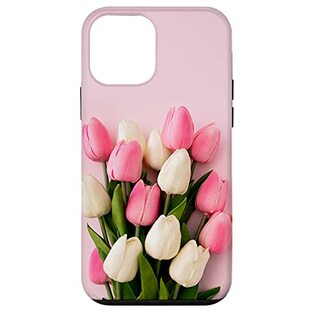 iPhone 12 mini チューリップ ブーケ ピンク 背景 花 チューリップ ローズ ギフト スマホケースの画像