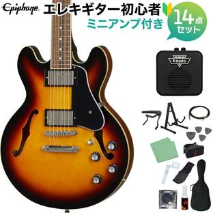 Epiphone ES-339 Vintage Sunburst エレキギター 初心者14点セット ミニアンプ付き セミアコギター ES339の画像