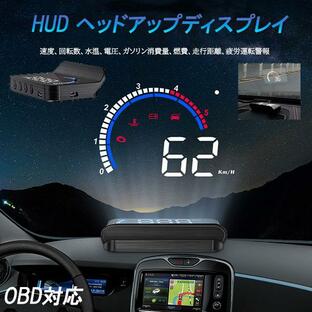 HUD ヘッドアップディスプレイ 後付け OBD2 車 スピードメーター 速度計の画像