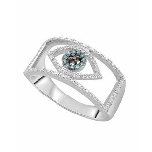 ラップド リング アクセサリー レディース Diamond Evil Eye Ring (1/6 ct. t.w.) in 10k Gold or 10k White Gold Created for Macy's White Goldの画像