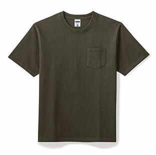 [ライフマックス] 超厚手Tシャツ 10.2ozポケット付スーパーヘビーウェイトTシャツ MS1157 カーキ 2XLの画像