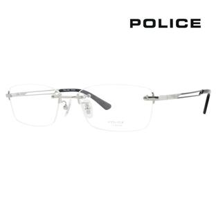 ポリス メガネフレーム POLICE VPLL39J 0579 55 2023年モデル メンズ スクエア リムレス ツーポイント 縁なし チタニウム 伊達メガネ 眼鏡の画像