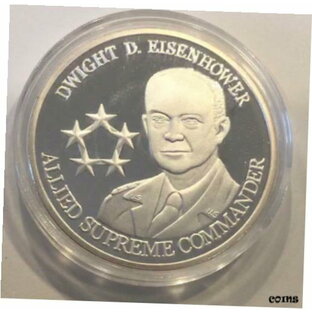 【極美品/品質保証書付】 アンティークコイン コイン 金貨 銀貨 [送料無料] Leaders Of World War II Dwight D Eisenhower Allied Supreme Commander Coin Medalの画像