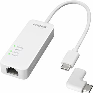 バッファロー 有線LANアダプター Giga Type-C USB3.2(Gen1)対応 日本メーカー 【 macOS / iPhone15 / Nintendo Switch/iPad 動作確認済み 】 ホワイト LUA5-U3-CGTE-WHの画像