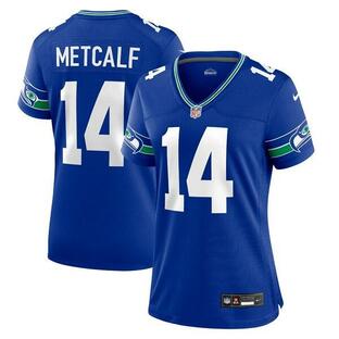 ナイキ ユニフォーム トップス レディース DK Metcalf Seattle Seahawks Nike Women's Throwback Player Game Jersey Royalの画像