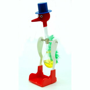 ドリンキングバード 水飲み鳥 《イエロー》 平和鳥 ハッピーバード 昭和 おもちゃ 知育玩具 科学玩具 DRINKING LUCKY BIRD[定形外郵便、送料無料、代引不可]の画像