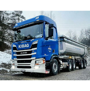 【予約】2024年発売予定KIBAG; SCANIA R NORMAL CR20N 6X4 HALFPIPE TIPPER TRAILER 3軸 トラック ダンプ /WSI 1/50 建設機械模型の画像