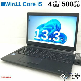 薄型軽量 Windows11 Pro TOSHIBA dynabook R73/B PR73BGAA437AD11 Core i3-6006U 4GB HDD500GB 13.3インチ T009028の画像