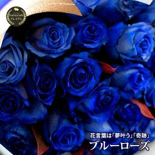 青いバラ 花束〜10本以上から40本まででお好きな本数で 青バラ ブルーローズ 結婚祝い 退職祝い お祝い 花 ギフト 誕生日 プレゼントの画像
