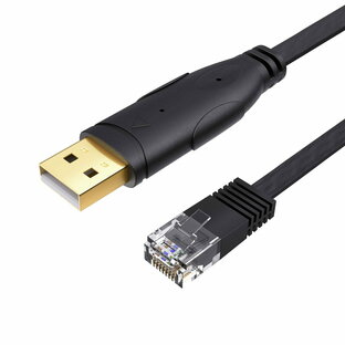 USBコンソールケーブル, CableCreation [FTDI-FT232RL チップ内蔵] USB-RJ45シリアルケーブル Cisco、NETGEAR、TP-Link、Linksys、Ubiquiti、Huaweiルータ/スイッチ用 Mac、Windows及びLinuxに対応 1.8M ブラック ご注意：H3Cルータ非対応の画像