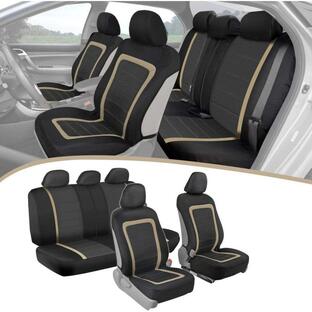 BDK ADV パフォーマンスカーシートカバー - 自動車内装保護 - ポリクロス ハニカムカーボンファイバー アクセントトリム付き Seat Covers JFG02-A1の画像