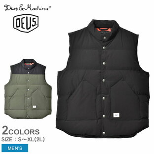 デウス エクス マキナ ベスト メンズ ROBSON PADDED VEST DEUS EX MACHINA DMF2061378 ブランド ウェア ロゴ ストリート おしゃれ キルティング 防寒 アウター レジャー キャンプ 上着 中綿 ブラック 黒の画像