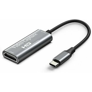 Chilison HDMI キャプチャーボード ゲームキャプチャー USB Type C ビデオキャプチャカード 1080P60Hz ゲーム実況生配信、画面共有、録画、ライブ会議に適用 小型軽量 NintendS Studio対応 電源不要の画像