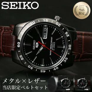 限定セット 黒い稲妻 ブラックサンダー セイコー 腕時計 メンズ SEIKO 時計 海外モデル セイコーファイブ セイコー5 逆輸入 セイコー時計 SNKE03KC 男性の画像