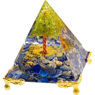オルゴナイト ピラミッド 置物 ツリータイプ 天然石 オルゴンピラミッド パワーストーン ラピスラズリ アメジスト ペリドット タイガーアイ 開運の画像