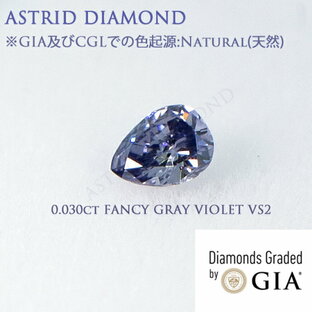 GIAレポート付き Fancy Gray Violet VS2 0.030ct ナチュラル(天然)バイオレットダイヤモンド GIA及びCGLでの色起源:Natural(天然) CGLレポート付 ※弊社GIA-GGが、海外原石研磨業者等からダイヤモンドを直接買い付けいたしております。の画像
